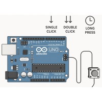 Одна кнопка — три команды на Arduino UNO: клик, двойной клик и длинное нажатие
